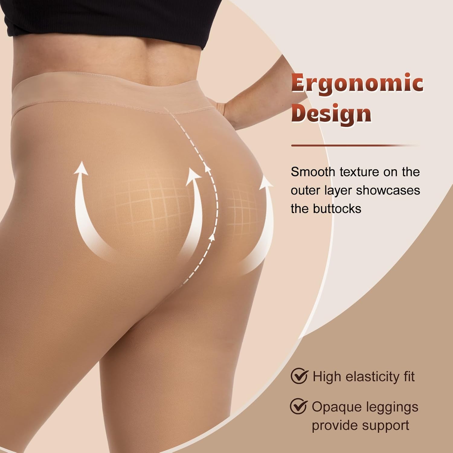HONGTEYA Plus Size Fleece Lined Tights Women, Winter Warm Thermal Tights Fake Translucent Pantyhose Sheer Leggings