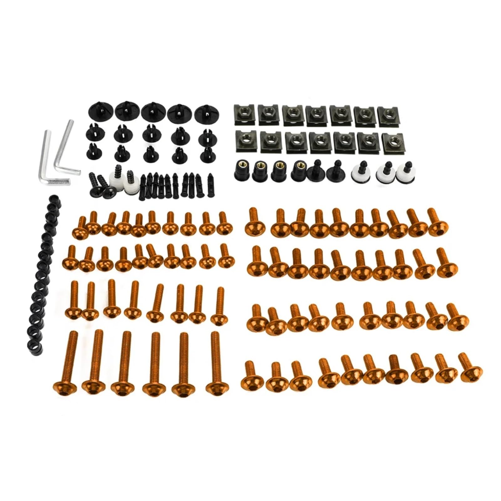 Kit Assortimento di Vite Compatibile con Yamaha per Tenere 1200 700 per TMAX500 M6 M5 Kit Bulloni Carena Carrozzeria Elementi di Fissaggio Viti Dado Viti Terminale Batteria Moto(Orange)