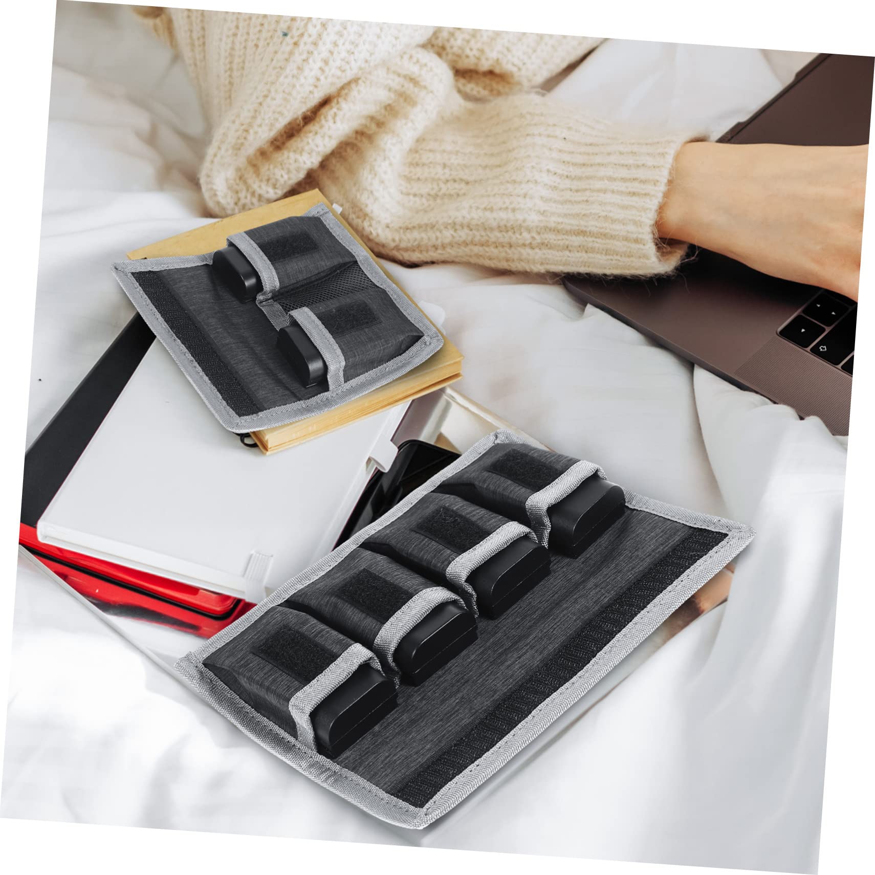 OSALADI Batterie Tasche Für Kamera Akku Aufbewahrung Organizer Mit Selbstklebendem Verschluss Kompakt Elektronik Etui Für Reise Und Alltag 21X9X1.5Cm