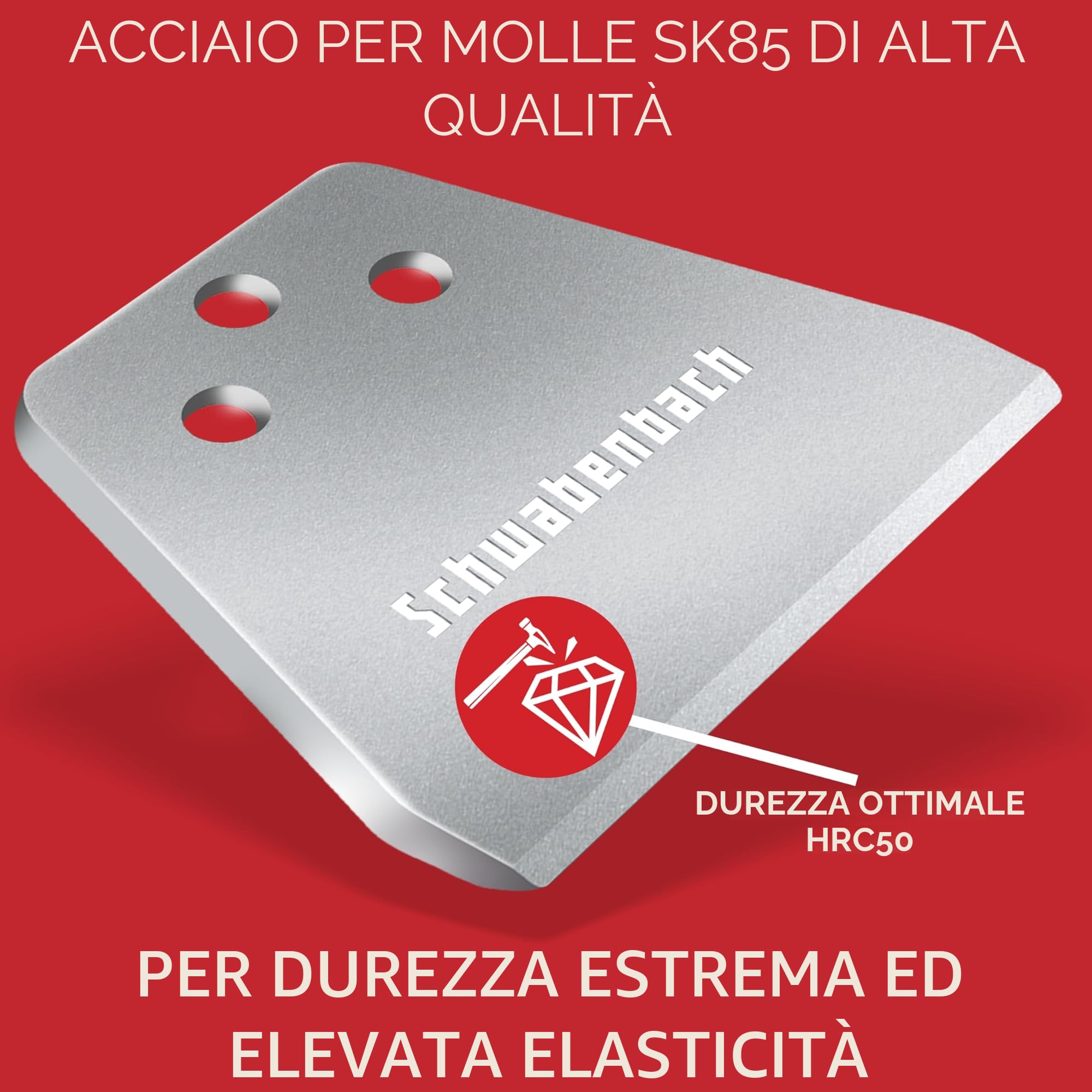 SCHWABENBACH® Scalpello Raschietto SDS Plus 125 x 250 mm – Spessore 2 mm – Con Lama di Ricambio e Viti – Raschietto Professionale per Rimuovere Moquette, PVC, Vernice e Colla per Piastrelle