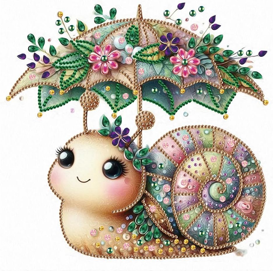hill froeistung Special Shape Snail Diamond Art Painting Kits for Adults,Umbrella Diamond Art Kits for Beginners,Diamond Art Kits for Home Decor12ร12inch/30ร30cm Animals