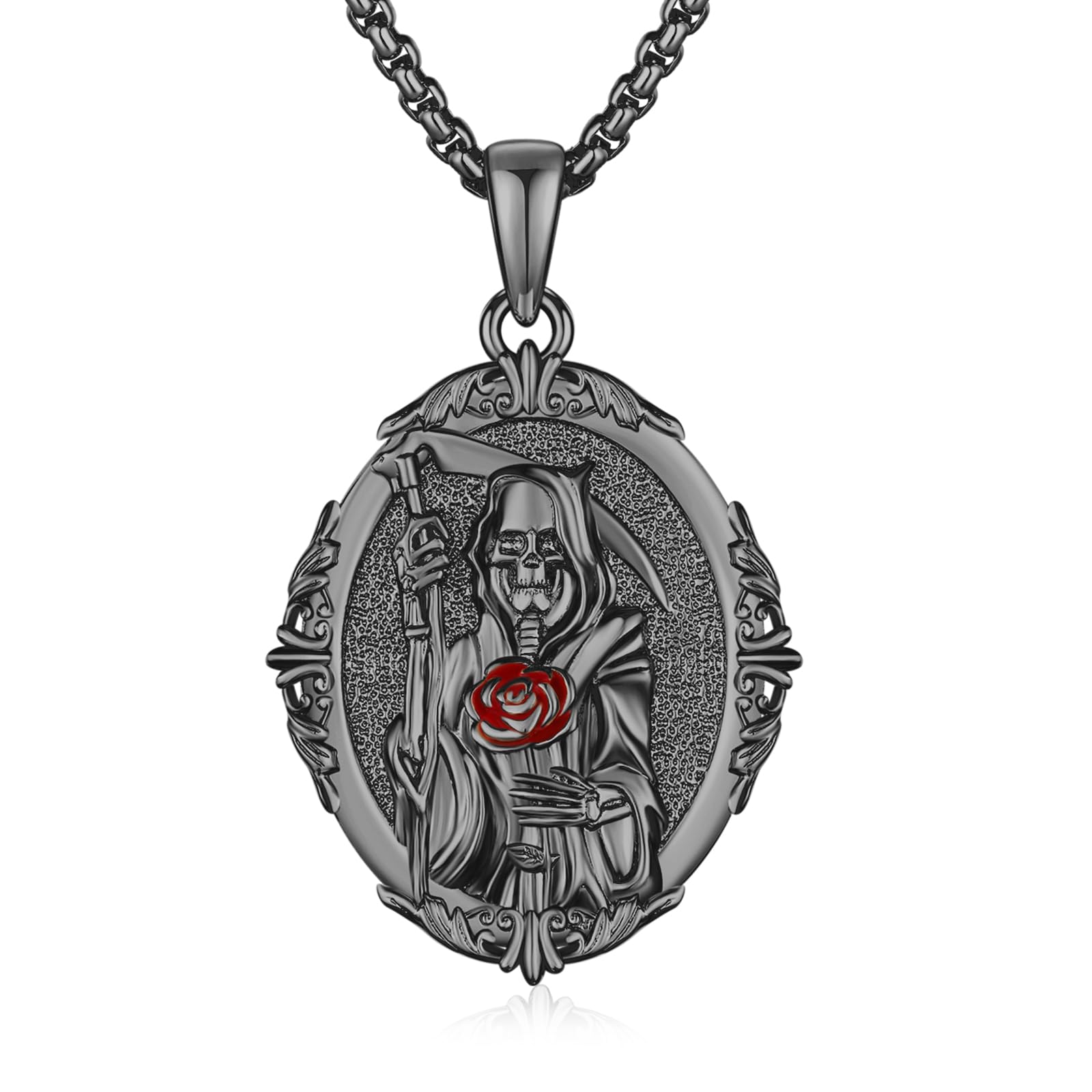 Silver/14K Gold Patron Saint Medal Amulet Necklace for Men Women