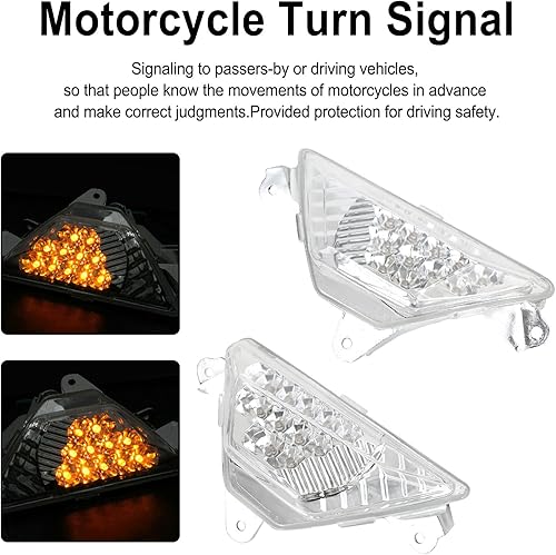Vista 15 de Topteng Lámpara LED de señal de giro delantera para motocicleta compatible con KAWASAKI NINJA250 NINJA300 2013-2016, NINJA 400 2018-2021, NINJA 650