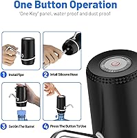 Vista 3 de 2-5 Gallon Portable Water Dispenser, Water Bottle Pump Rechargeable for 5 Gallon with Silicone Cap, Automatic Drinking Water Jug Dispenser (Black)