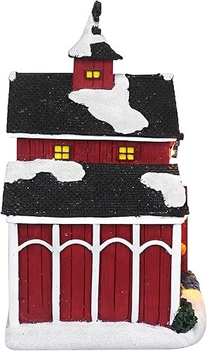 Miniatura 3 de Christmas Village Farm Country Barn  Edificio coleccionable de aldea de nieve musical iluminada  Casas de pueblo de Navidad  Complemento perfecto