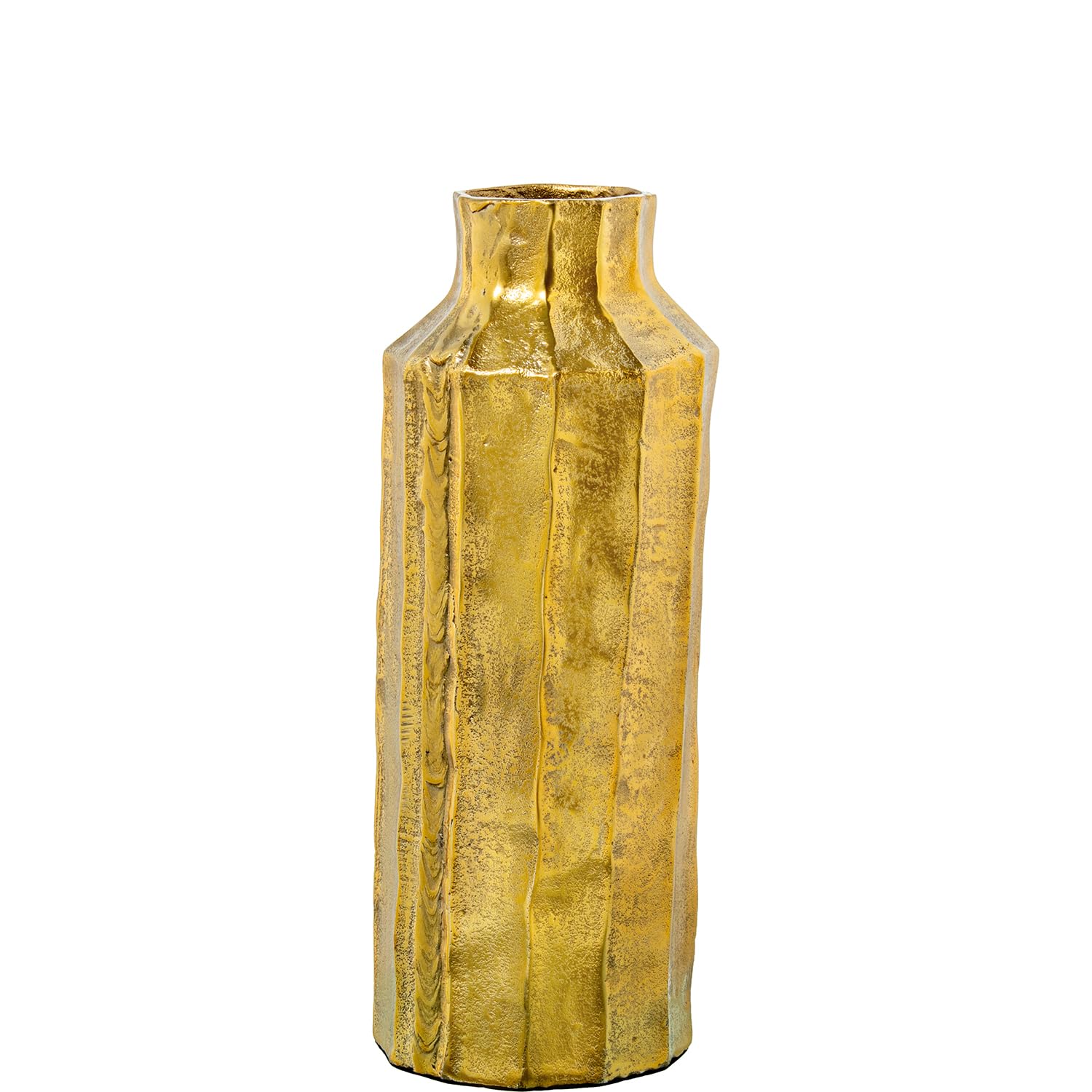 Vase en aluminium doré pour fleurs séchées et décoration table salon