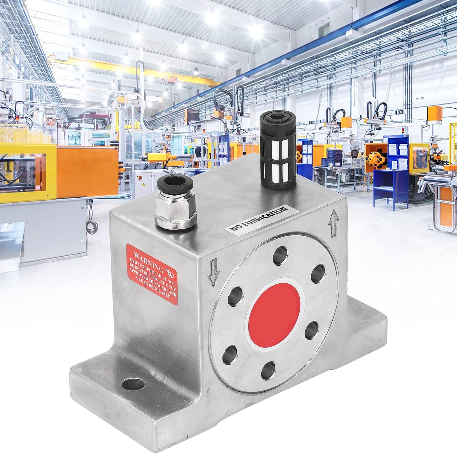 G1/4in Pneumatic Turbine Vibrator Stainless Steel Inlet Outlet Low Noise High Vibration Force Industrial Air Vibrator