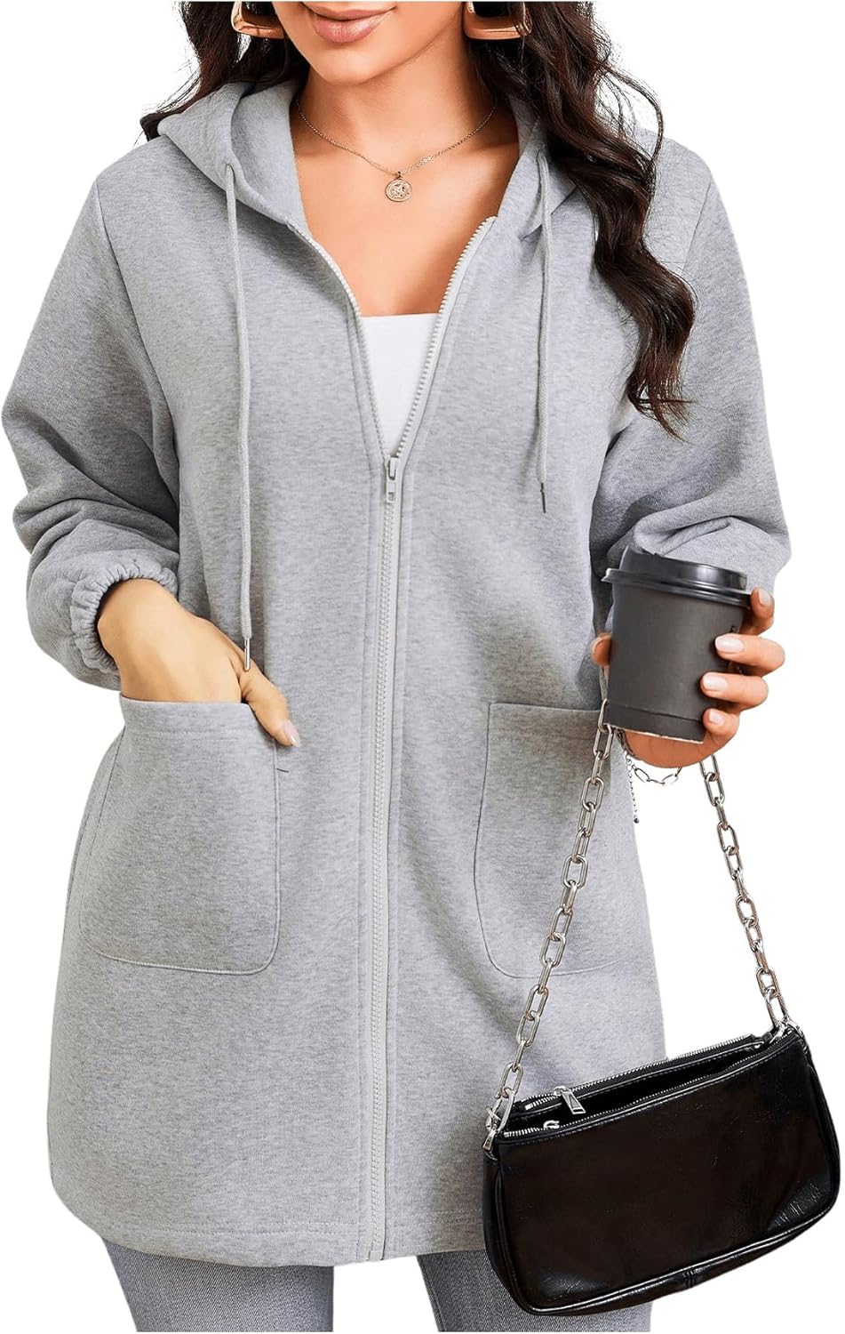 SOLY HUX Women’s Zip Up Hoodies Drawstring Long Sleeve Casual Sweatshirt Jacket with Pockets