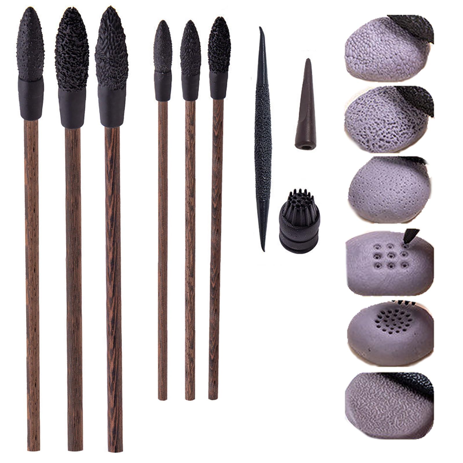 Kit texturage pour pâte polymère à rouleaux ovales et boîte de sculpture