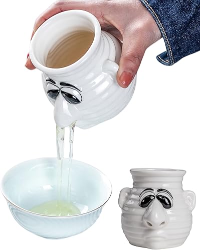 Divertido separador de huevos de cocina, taza separadora de huevo de cerámica de dibujos animados y yema, apto para lavavajillas, regalo creativo de