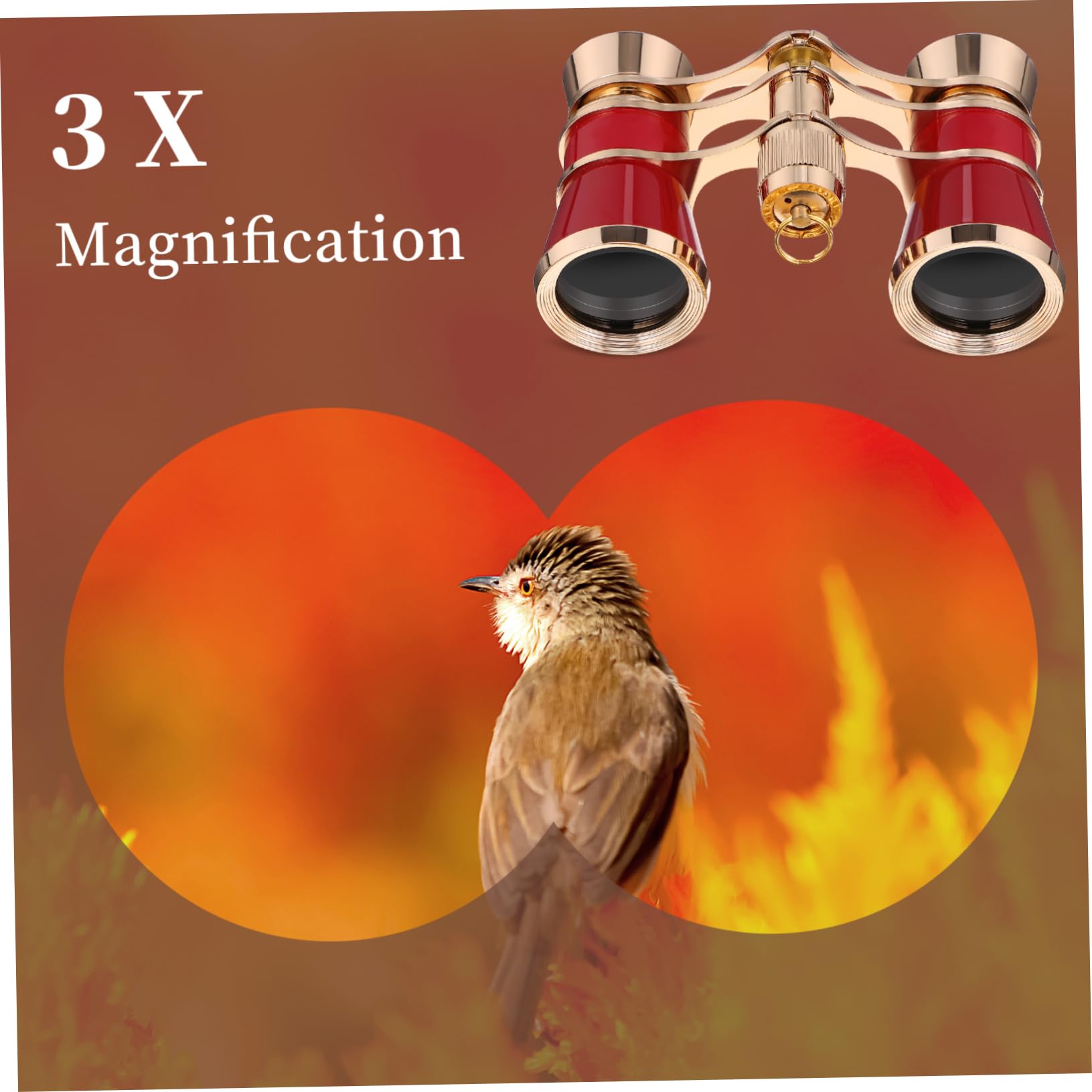Binoculares de Ópera Antiguos 3x25 de Aleación de Aluminio Plegables