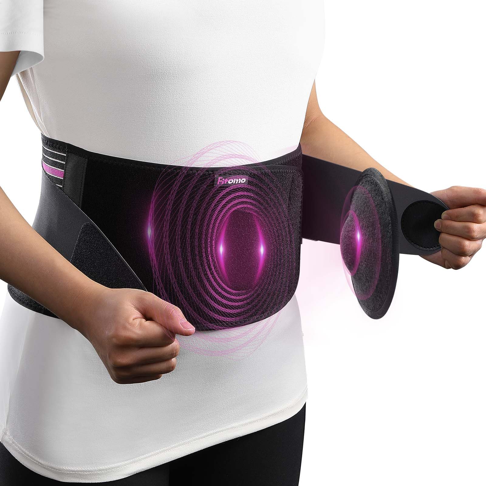 Fitomo Cintura per Ernia Ombelicale da Indossare Davanti, Unisex, Regolabile con Cuscinetti Rimovibili e Cinghie Extra per Pressione Addominale, Supporto Lombare, Ideale per il Recupero Quotidiano