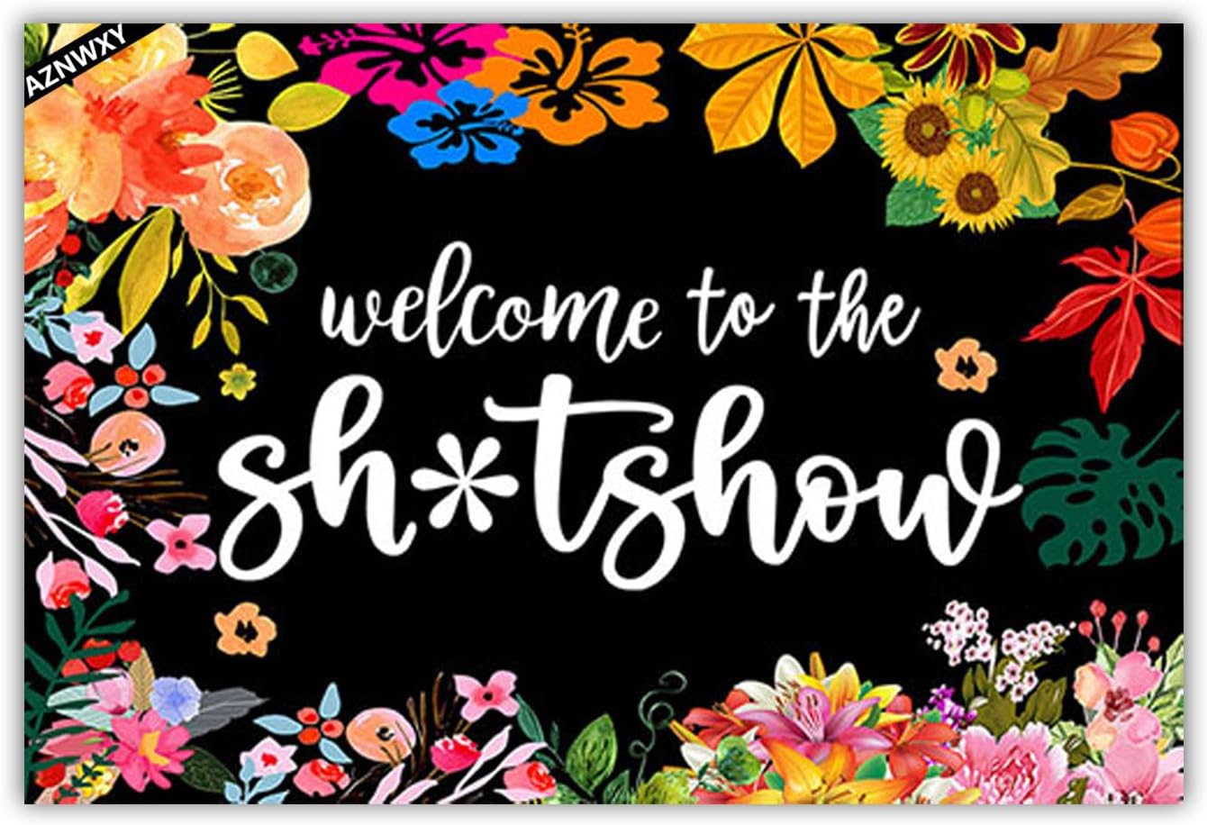 AZNWXY Funny Welcome Front Door Mats Indoor Entrance Kitchen Rugs Funny Outdoor Mat, Front Door Decor, Funny Housewarming Welcome Mat 23.6" x 15.7"