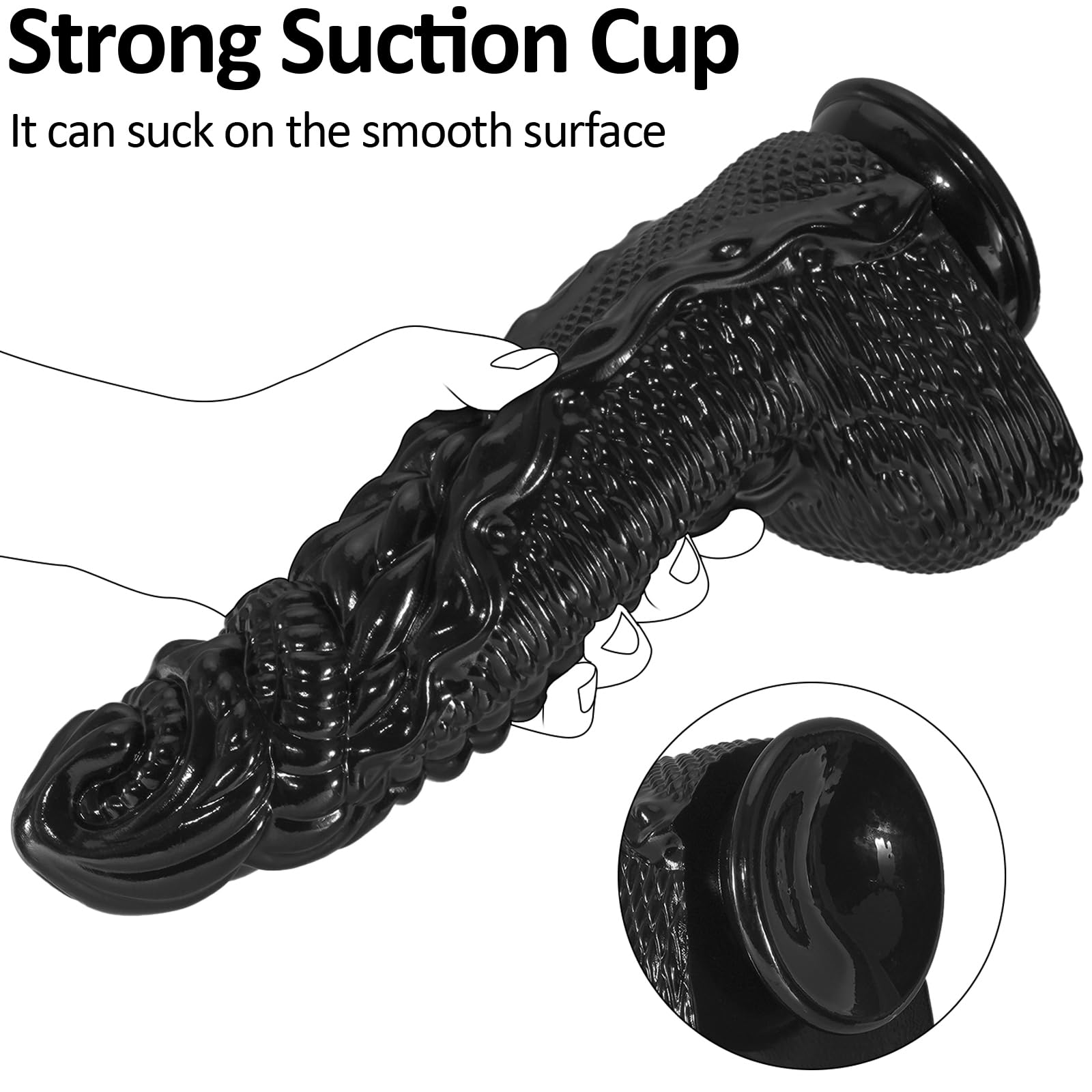 9.05 pulgadas realista grande dildo grueso, monstruo negro dildos con taza de succión fuerte para el juego de manos libres, parecido pene punto G juguetes sexuales anales para mujeres hombres