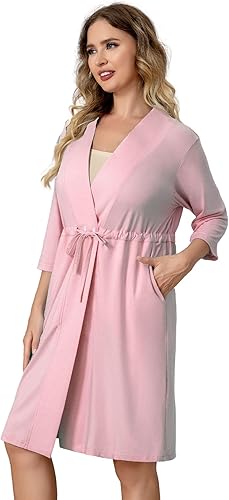 Miniatura 5 de Bata de mastectomía poscirugía para mujer con 4 bolsillos internos de drenaje con mangas 34, vestidos de noche de pijama, camisas de vestir