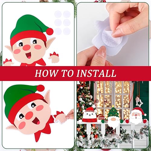 Miniatura 6 de 7 piezas de decoración de valla de Navidad, decoración de patio de Navidad, decoración de patio, lindo letrero de arte de valla, adorno de Papá