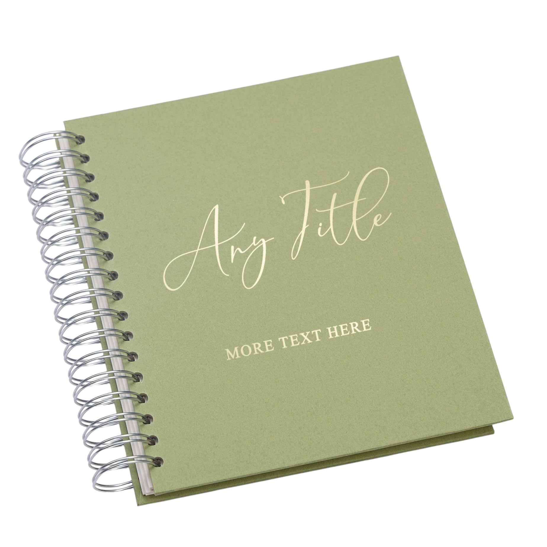 Personalised Large Self Adhesive Photo Album Any Title and Sentiment, Multiple Colors, Holds 6x4, 5x7 and 8x10 Photos (Olive Green, 4 x 6 Inches)