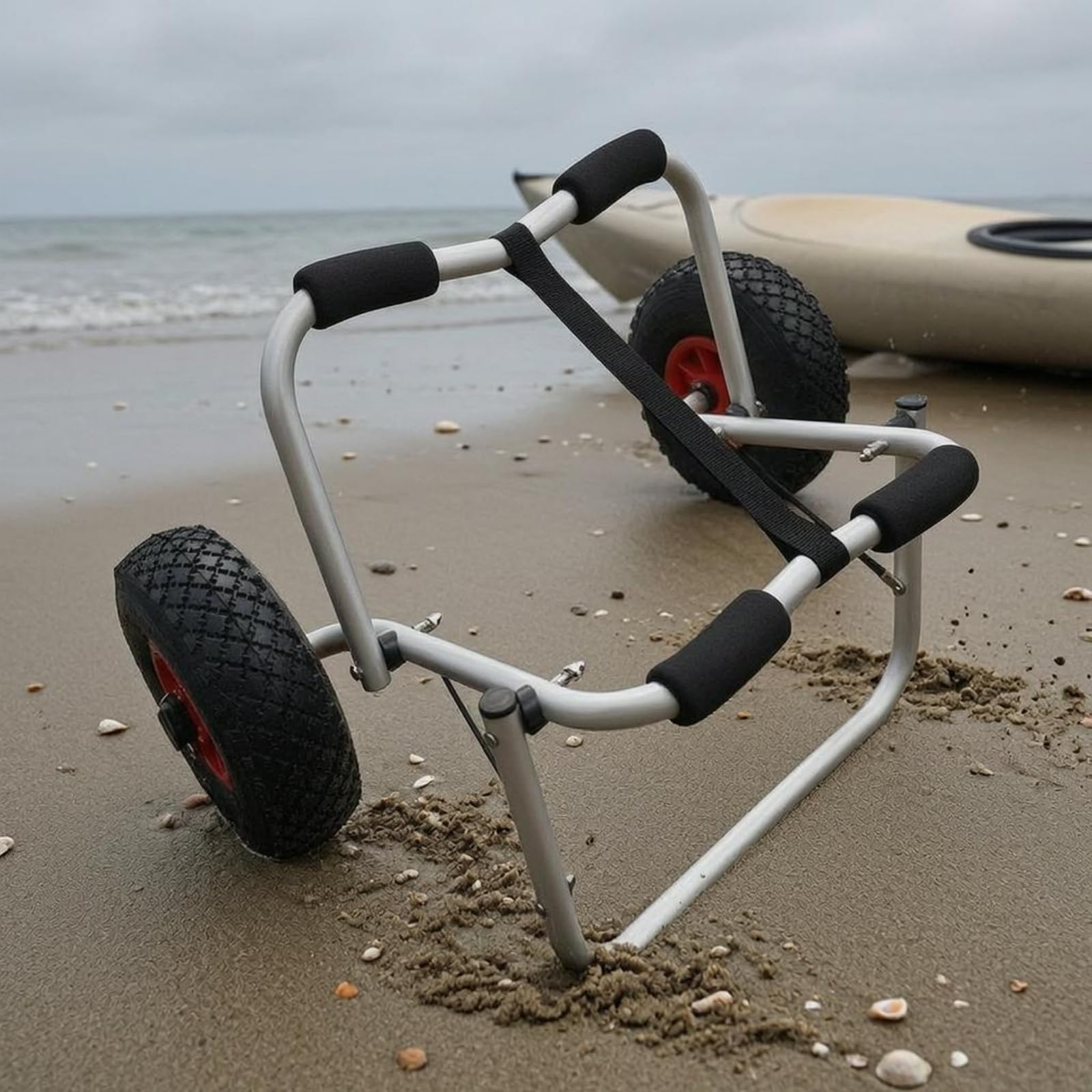 Carro Plegable Kayak Acolchado Carro Plegable Canoa Resistente a la Corrosión Transportador, Remolque para Kayak Modelo B con Neumáticos De Espuma