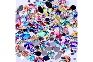 300 Pcs Crystal AB Acrylic Rhinestones Mixing Sizes Nail Gems Mix Colors...