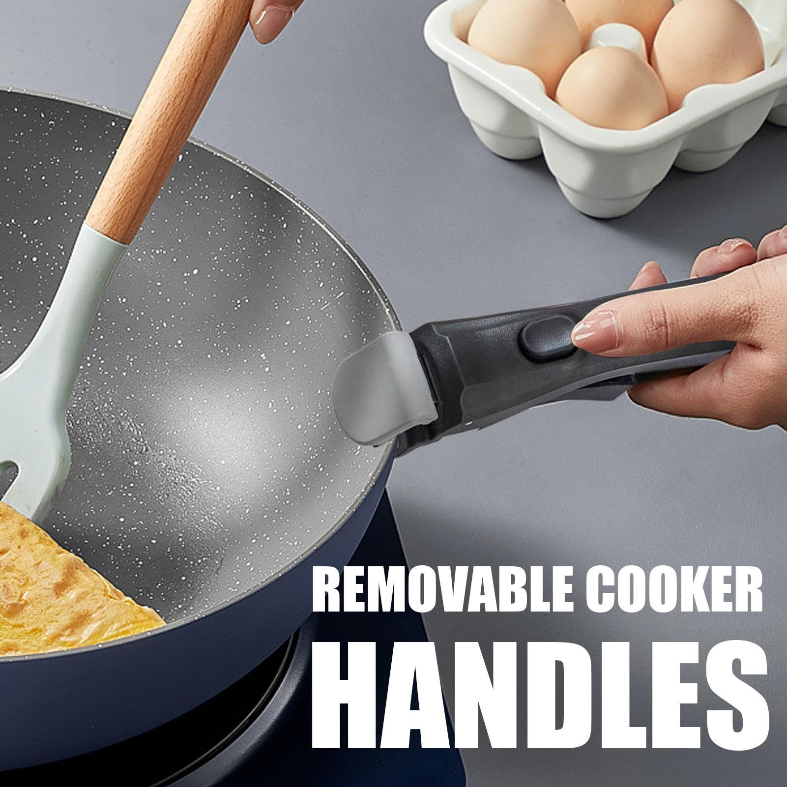 Universal Mango Reemplazo Extraíble Resistente Al Calor | Asa Desmontable Ergónomico Anti Escaldante | Agarre De Repuesto Antideslizante para Ollas Sartenes Woks Platos Cuencos Cocina Hogar Camping — view 6