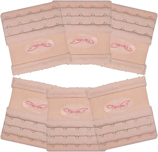 DoHope Elastic Bra Extender Strap 5 Hook 3 Row 3/4" Plus Size Bra Extension Band