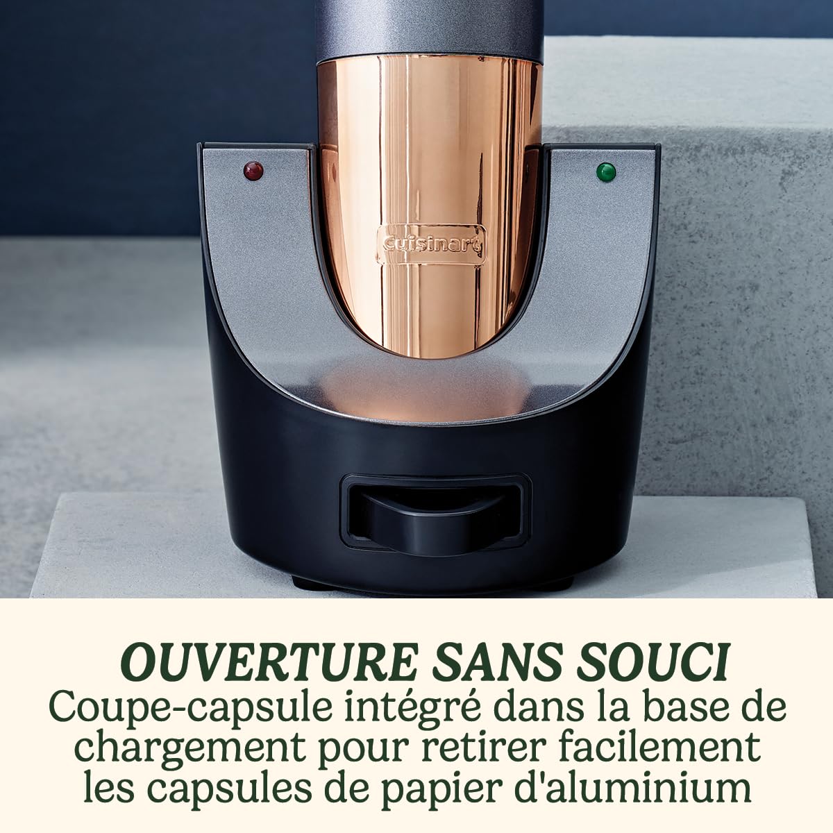 Cuisinart Ouvre-bouteille automatique rechargeable avec scelleur sous vide | Ouvre-bouteille à vis en liège | Jusqu'à 80 bouteilles | Coupe-capsule intégré | Cadeau pour les amateurs de vin | Noir