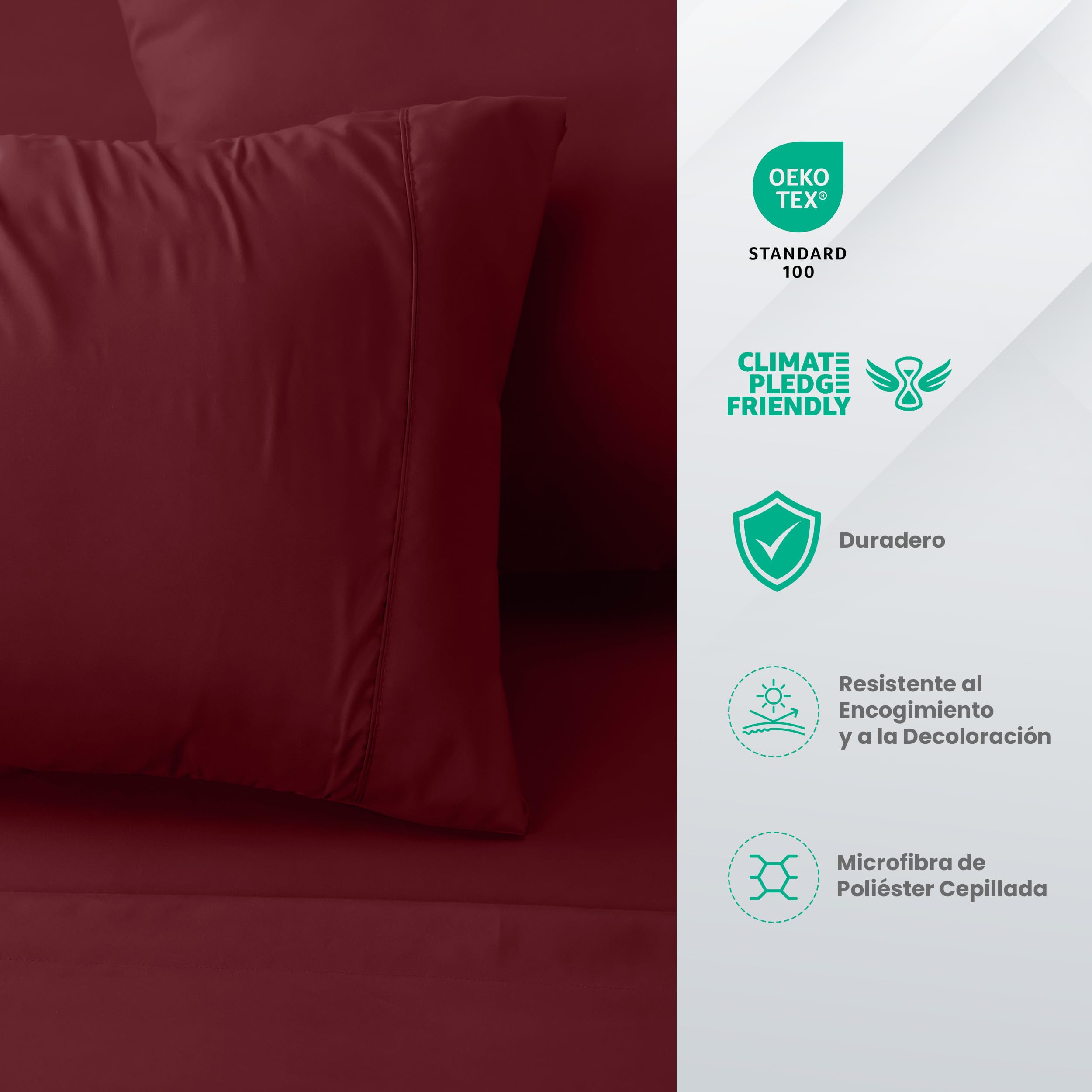 Utopia Bedding Juego de Sabanas 4 Piezas 135x190 - Poliéster Microfibra Cepillada - Oeko-Tex Certificado - Sábana Bajera, Sábana Plana y 2 Fundas de Almohada 50x75 (Cama 135, Gris) — view 29