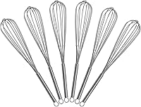 Keewah 8 Inch Mini Stainless Steel Wire Whisks 6 Pack - Ideal for Small Cups, Eggs & Salad Dressings
