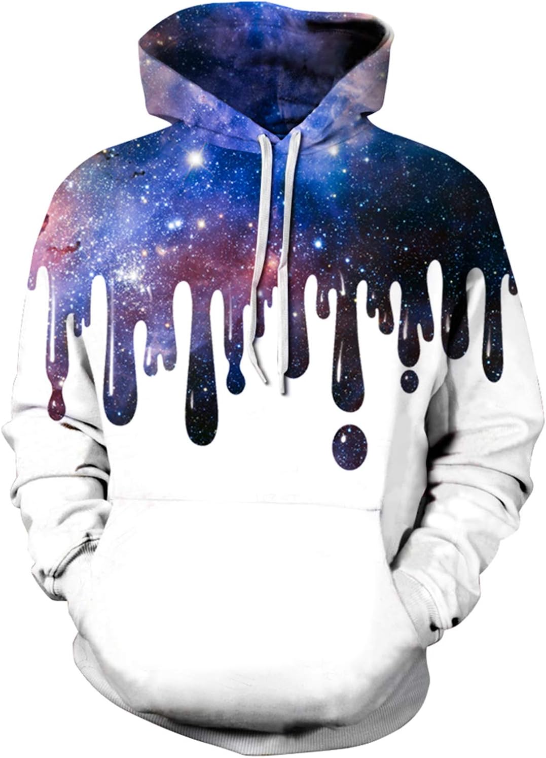 SANKILL Graphic Hoodies for Men Funny Novelty Pullover Sweatshirt Xmas Teen Boy Gifts Black red Galaxy Hoodie