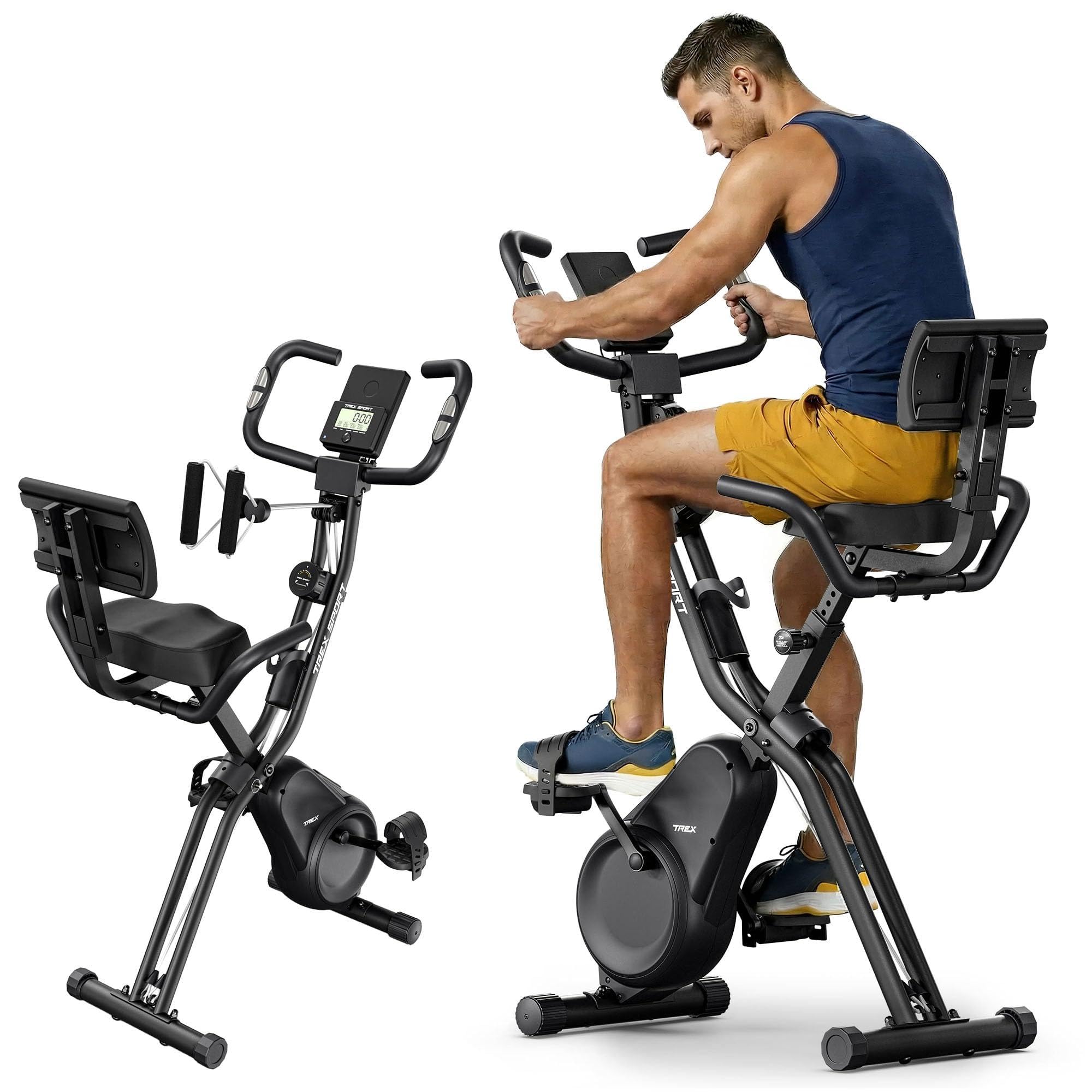 TREX SPORT TRIBER TX-390XB Klapp-Heimtrainer – 10 Widerstandsstufen, Bluetooth-Zwift/Kinomap, 6 Kg Schwungmasse, 120 Kg Belastung, Mit Expander Für Ganzkörpertraining TREX SPORT TRIBER TX-390XB Klapp-Heimtrainer – 10 Widerstandsstufen, Bluetooth-Zwift/Kinomap, 6 Kg Schwungmasse, 120 Kg Belastung, Mit Expander Für Ganzkörpertraining