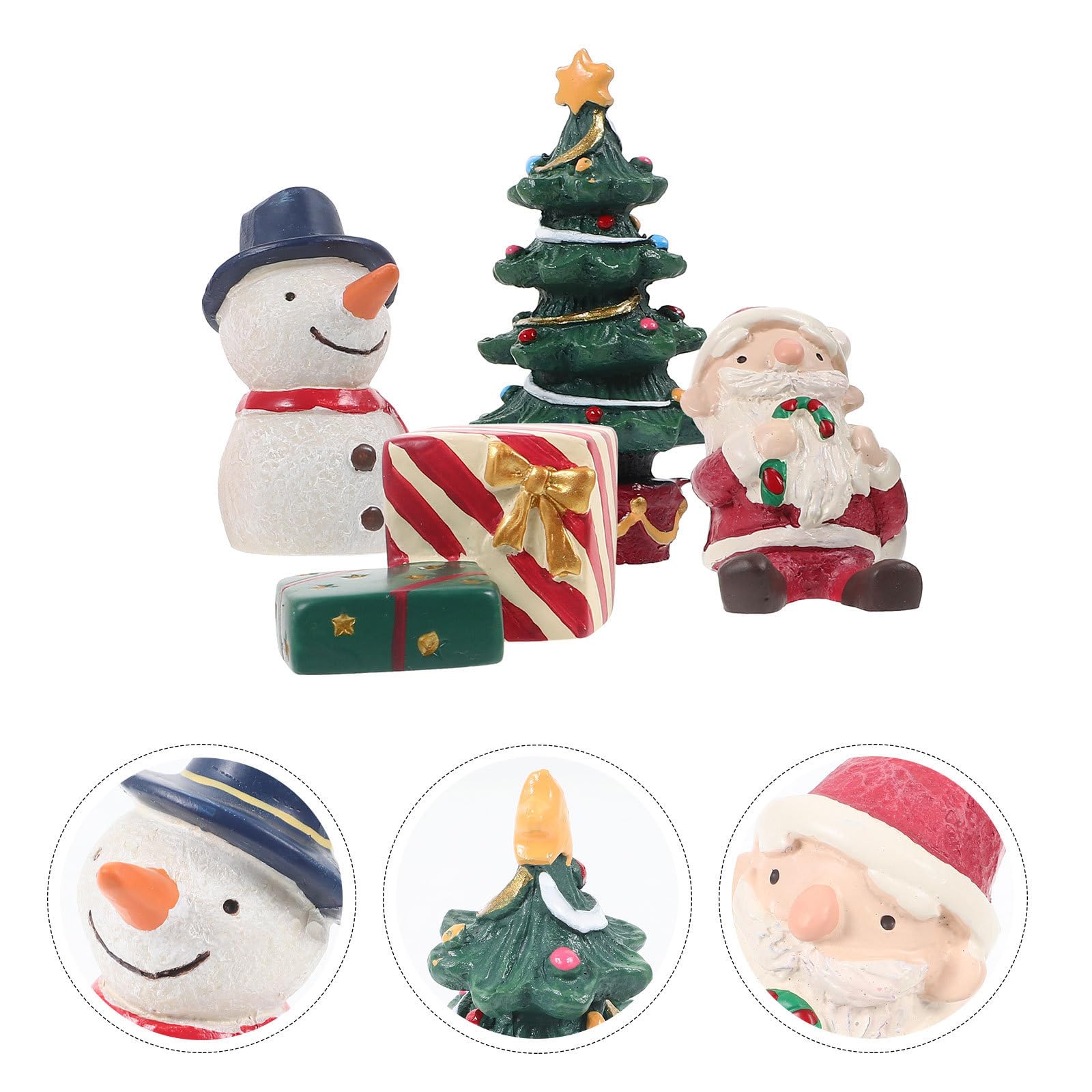 BESPORTBLE 16 Pièces Figurines Miniatures de Noël en Résine pour