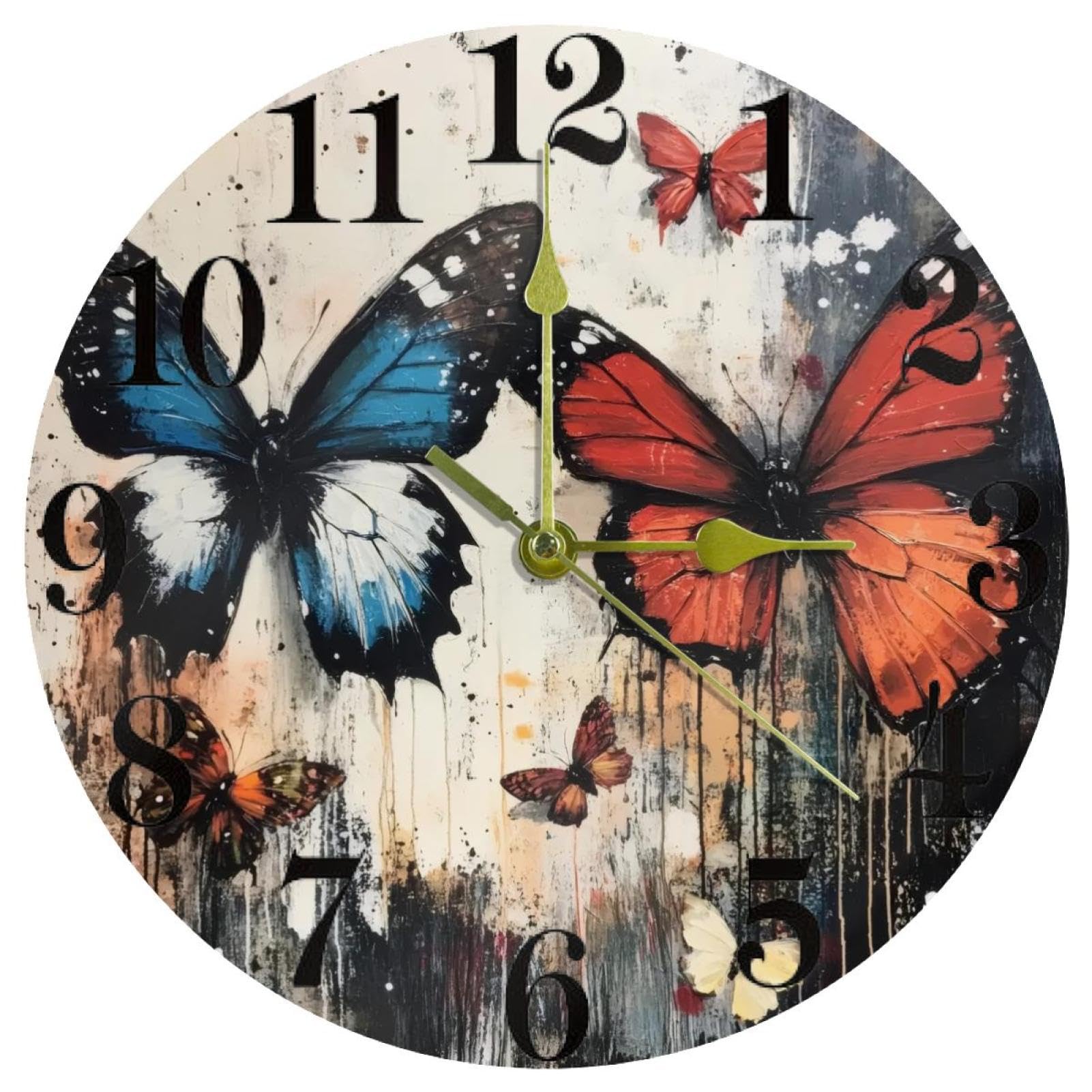 Horloge murale à quartz silencieuse Grunge de qualité supérieure