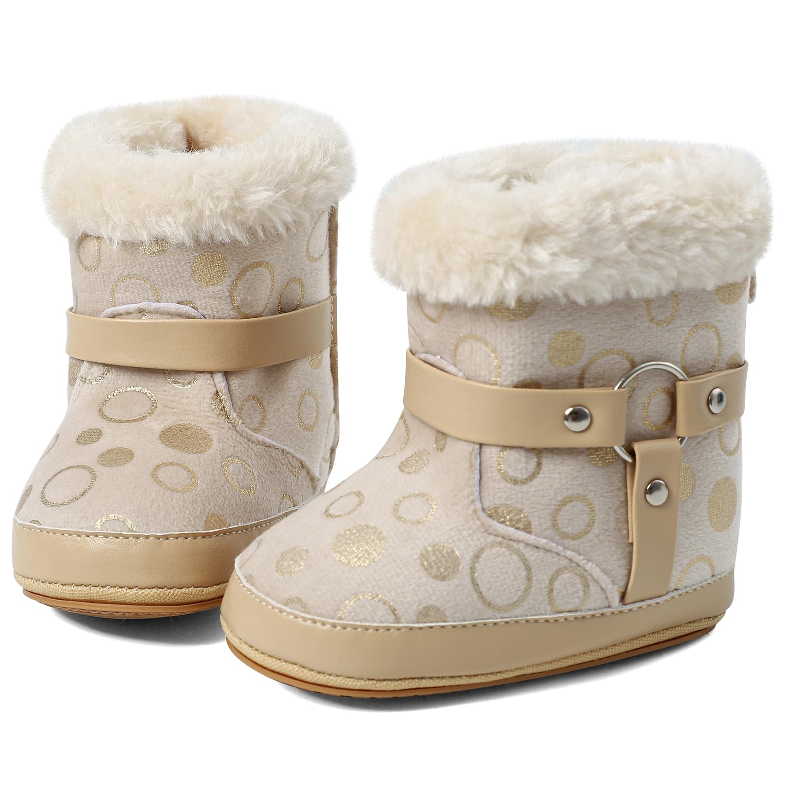 MK MATT KEELY Baby Booties Newborn First Walkers Soft Sole Crib Shoes Warm Cozy Non-Slip Booties for Infant Toddler Girls Boys