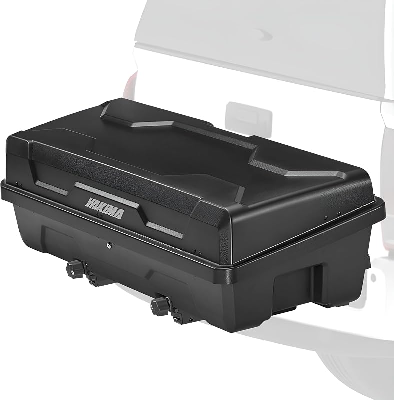 EXO SwingBase Hitch Base Rack with GearLocker Cargo Box, Black | Vehicle Rooftop Cargo Carrier Accessory for Travel and Camping Storage