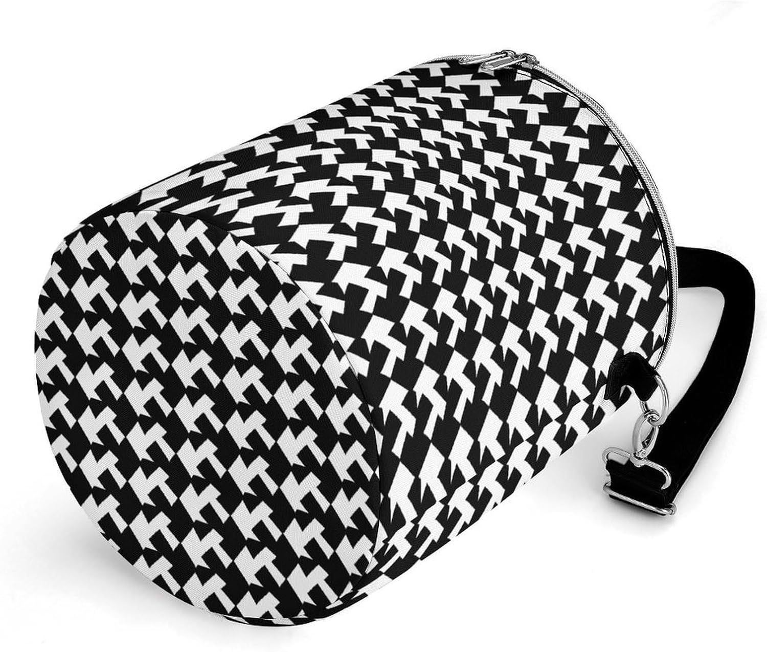 Houndstooth Black Lunch Bag 15L, Insulated Picnic Basket with Leakproof Design - Large Cooler Tote for Camping, Beach, Hiking & Groceries