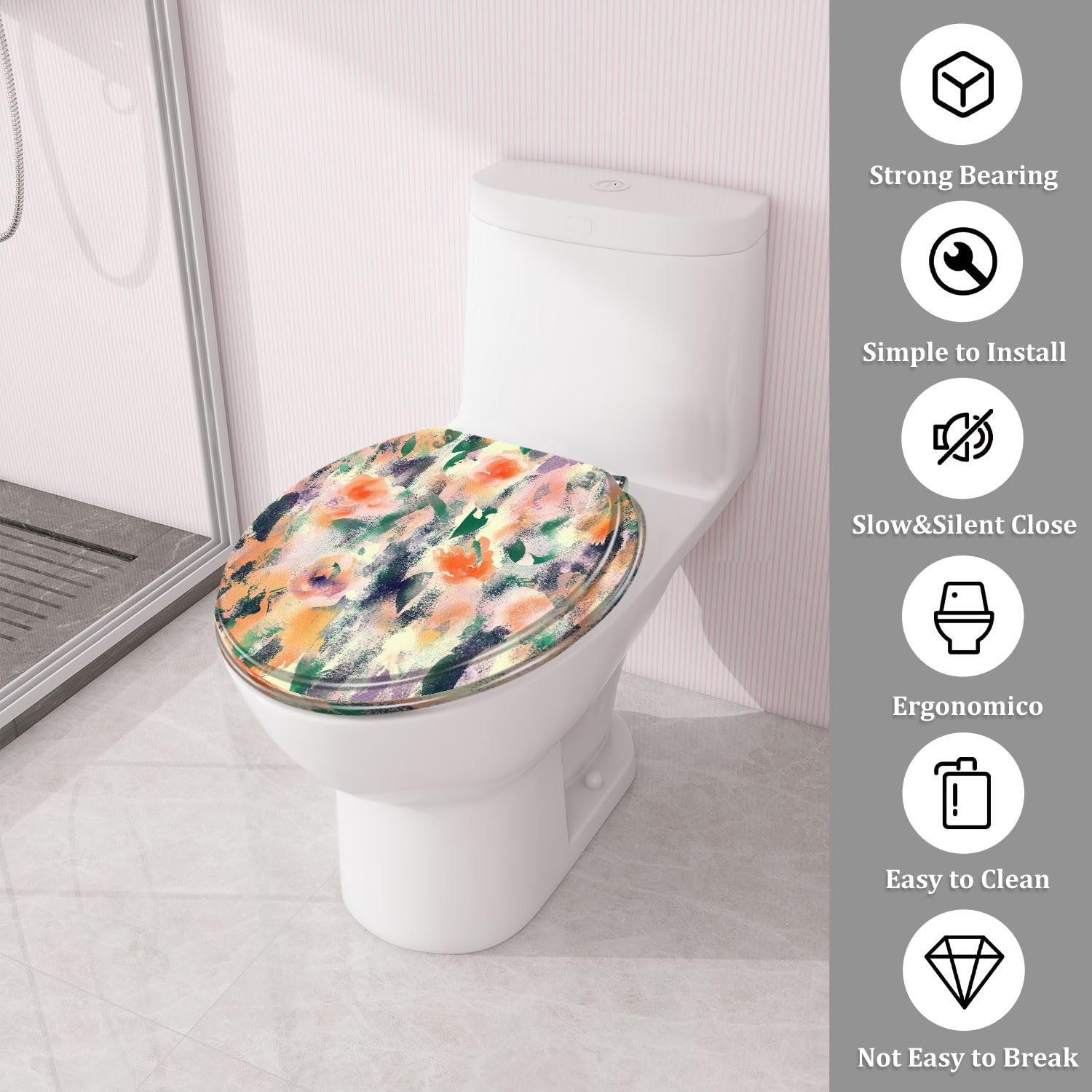 Asiento de inodoro redondo genérico para baño