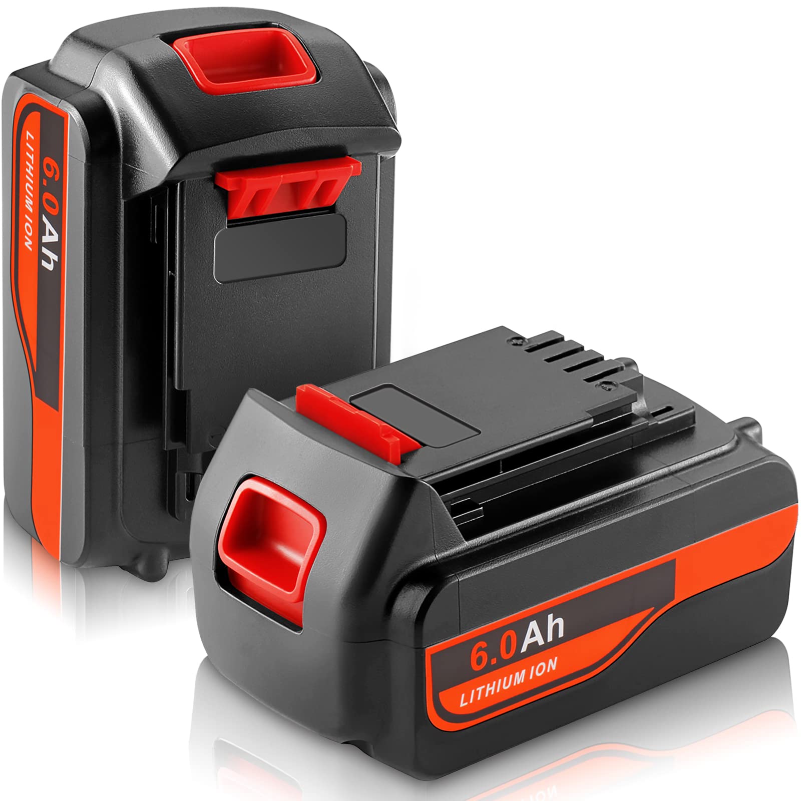 Jialitt 2Pack LBX20 6.0Ah Replacement Battery for Black and Decker 20V Lithium Battery Max 20 Volt LB20 LBXR20-OPE LCS20 LBX20 LBX4020 LB2X4020-OPE Black and Decker Battery