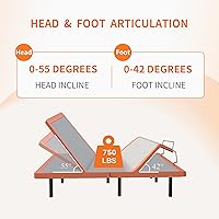 Vista 2 de ESHINE Base de cama ajustable Queen con colchón de 12 pulgadas, espuma viscoelástica híbrida (mediana), control remoto inalámbrico, instalación en 5