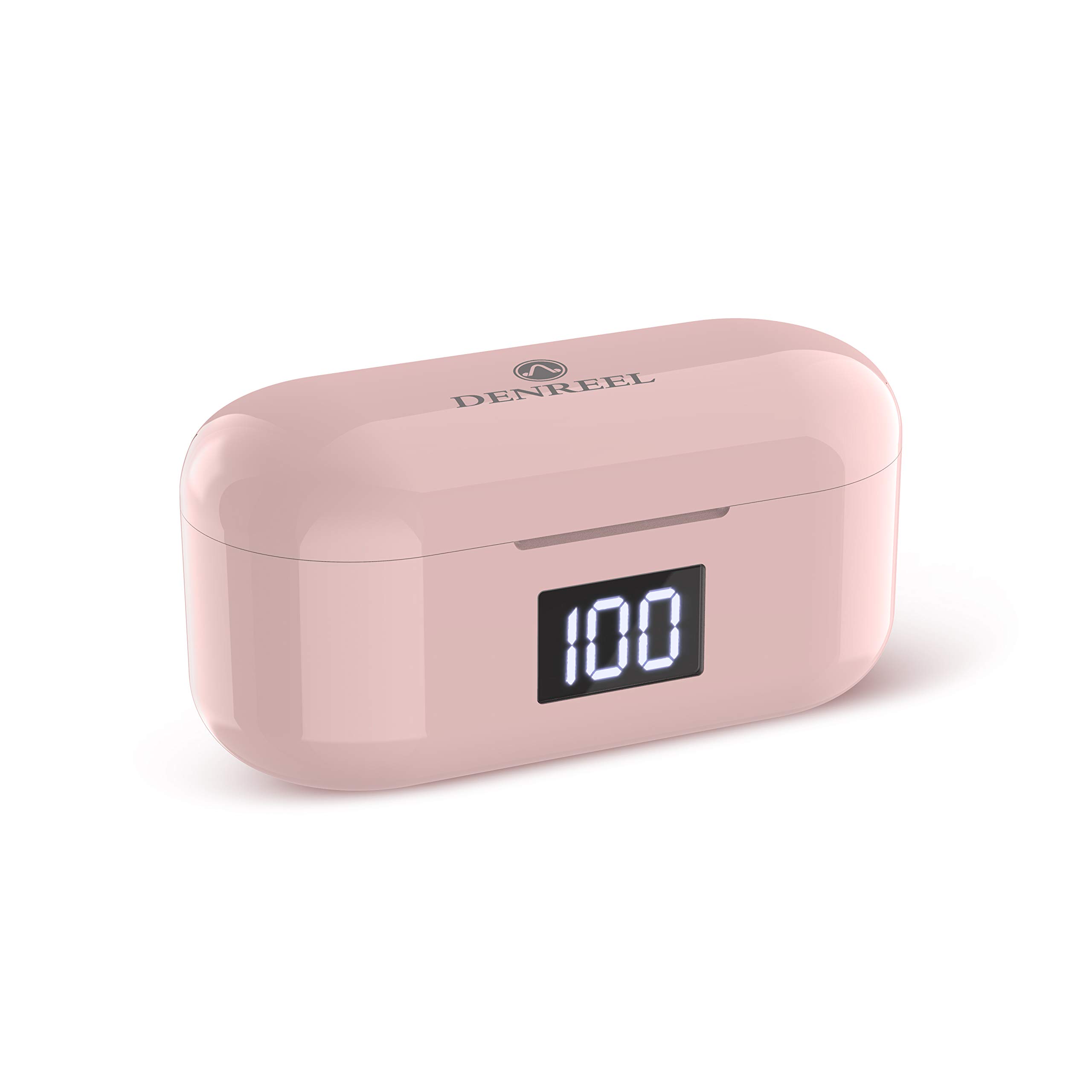 DenreelWireless Earbuds Bluetooth 5.0 Headphones with 30H Playtime and Charging Case (Pink)