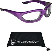 Vista 20 de Bikershades Gafas de montar en motocicleta con montura morada, pequeñas para mujeres y niñas