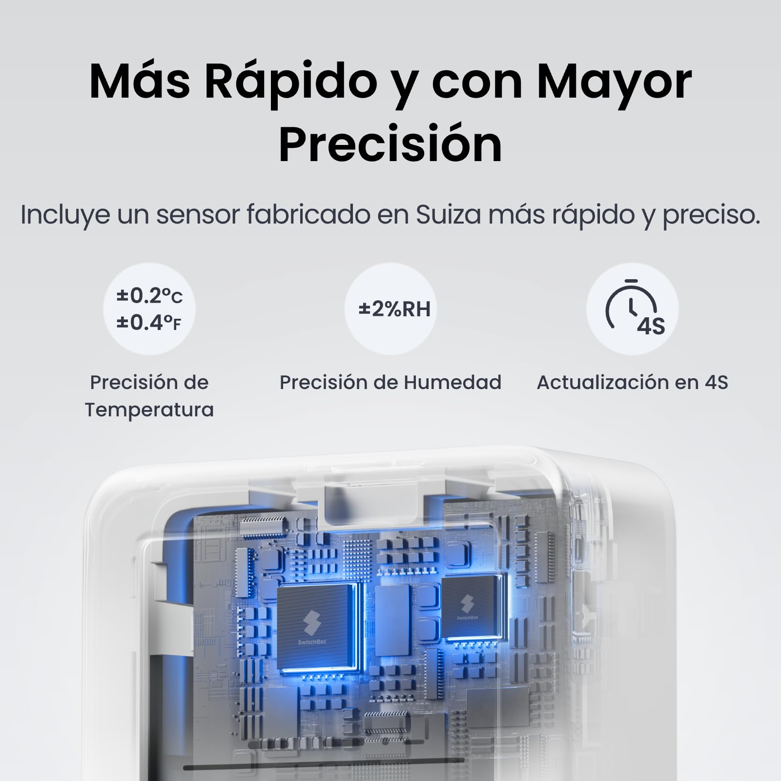 SwitchBot Termómetro Higrómetro Interior, Termómetro Exterior Bluetooth Medidor de Humedad con APP, Sensor de Punto de Rocío/VPD/Humedad Absoluta