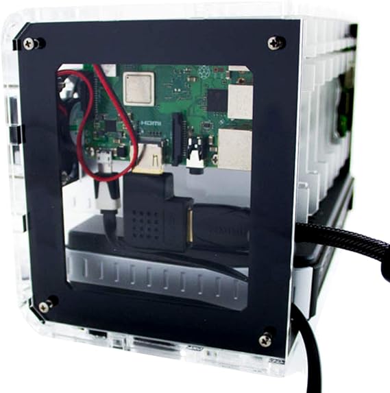Cluster Case for Raspberry Pi and Other Single Board Computers-Clear/Black
