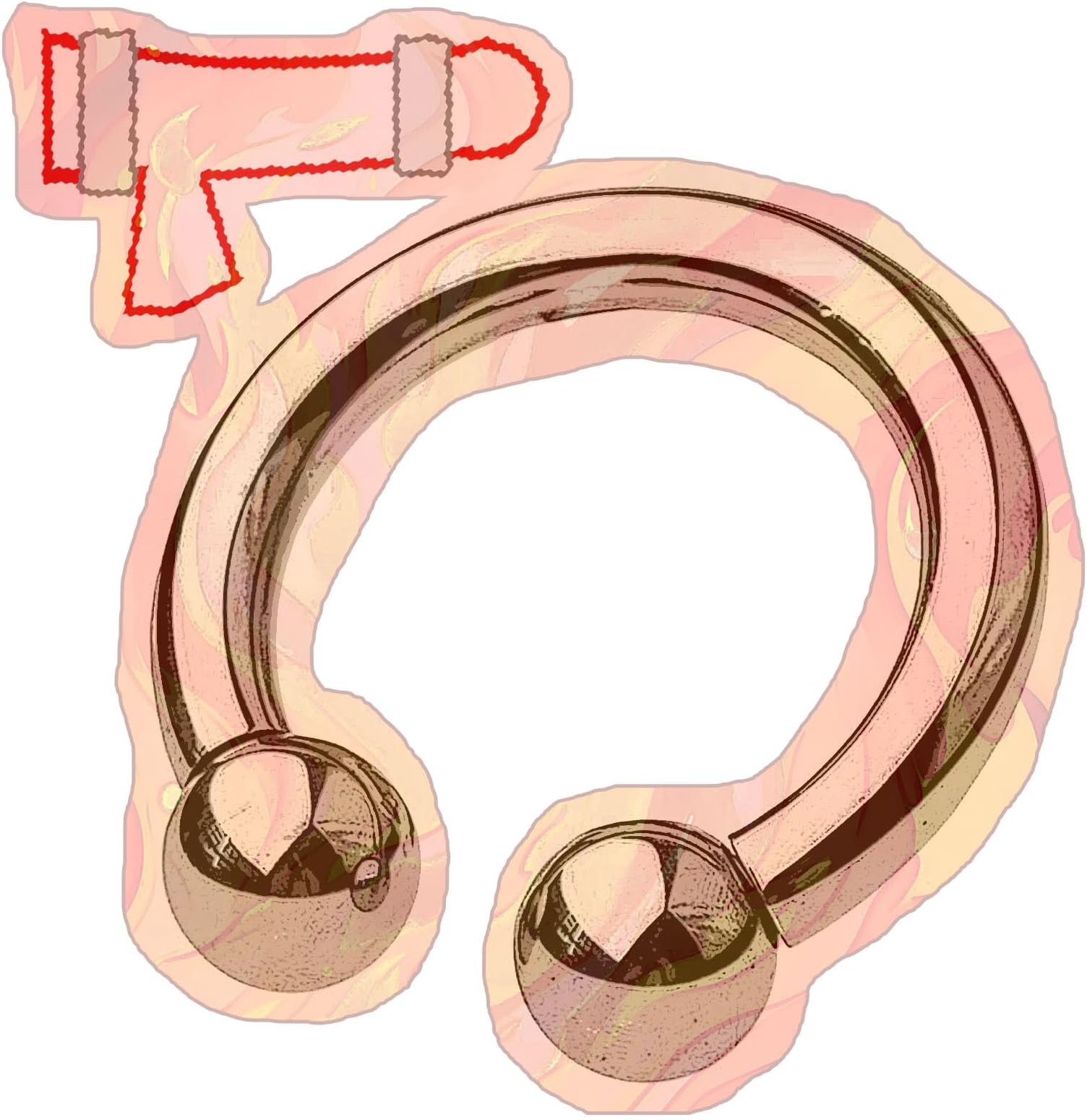 Superior Metal Practice Ring Props for Endurance, Heavy Practice C-Shaped Ring Props for Men -UKLE12Z (A:General, 38mm)