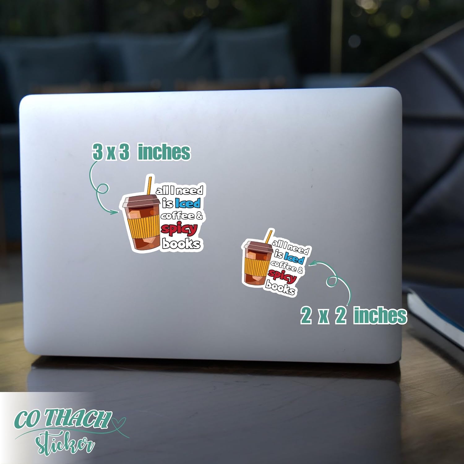 All I Need is Iced Coffee and Spicy Books Sticker, Bookish Books Lover Gift Reading, Die-Cut Waterproof Vinyl Sticker for Laptop Water Bottle Phone, Birthday Gift (1PCS, 2”)