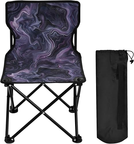 Miniatura 4 de KLL Black and Purple Universe Portable Foldable Chair Ultra-Lightweight Camp Chair Carry Bag Included Ice Fishing Chairs for Hiking Outdoor