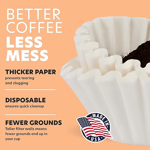 Miniatura 5 de Tupkee Filtros de café extra grandes  Filtro de café y té de 1.5-3 galones (13 x 5 pulgadas)  750 unidades  Pared alta para evitar el desbordamiento