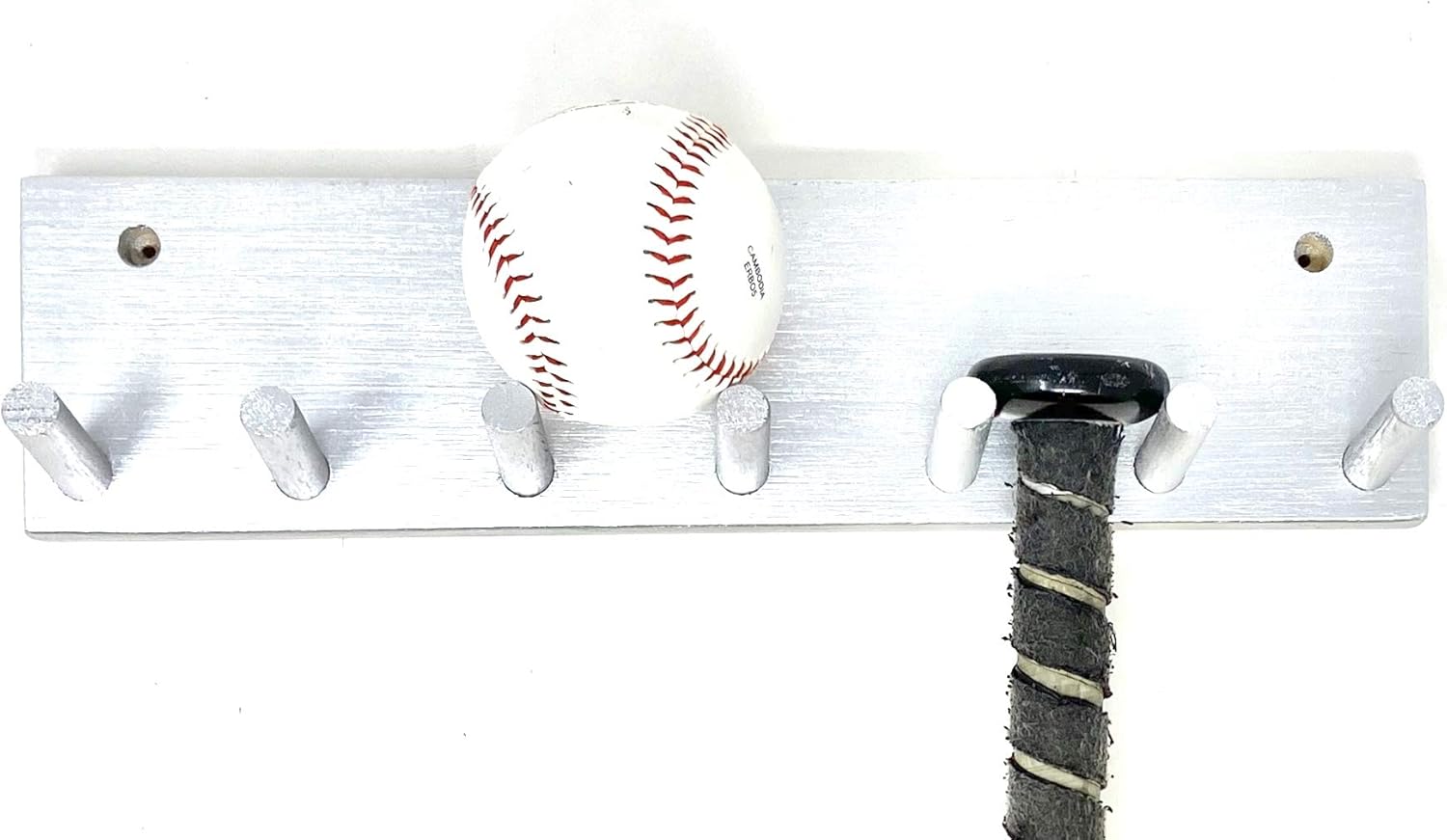 MWC Baseball Softball Bat Rack Silver Finish Meant to Hold Up to 6 Full Size Standard Bats Holder Display Trophy Awards