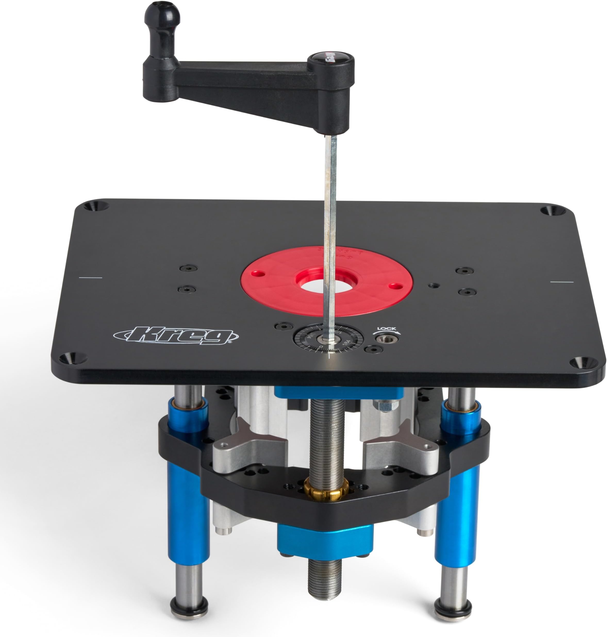 Kreg PRS5000 Precision Router Lift - Router Table Lift System - Durable Router Plate Insert - Router Table Plate Insert - For Quick, Accurate, Reliable & Repeatable Setups