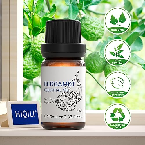 Miniatura 8 de HIQILI - Aceite esencial de bergamota, 100% puro, natural, orgánico y de grado terapéutico para difusor, piel y masaje - 10ml
