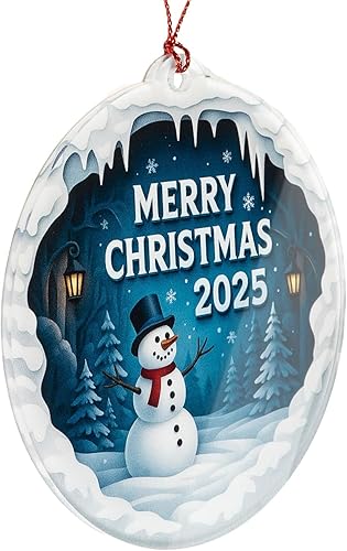 Miniatura 6 de Adornos de muñeco de nieve para árbol de Navidad, adornos de Navidad 2025, decoración de Feliz Navidad 2025, lindo adorno de Navidad de muñeco de